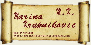 Marina Krupniković vizit kartica